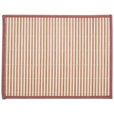 Салфетка сервировочная из бамбука BM-06, цвет: бело-коричневый, подложка (комплект 12 шт)