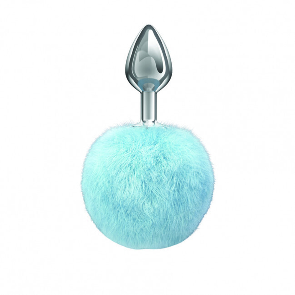 Анальная пробка с хвостом Diamond Twinkle Blue (Цвет: серебряный с синим)