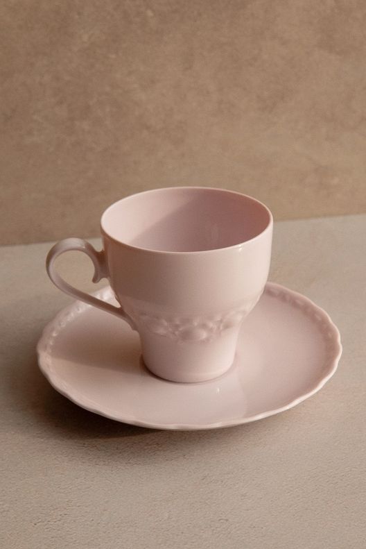 Винтаж Кофейная пара, розовый фарфор / Deladushevnie