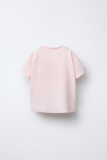 ZARA ФУТБОЛКА С КОНТРАСТНЫМИ ЦВЕТАМИ, РОЗОВЫЙ