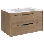 Тумба под раковину Vincea Chiara 2D 800 подвесная, 2 выкатных ящика soft-close, N.Oak