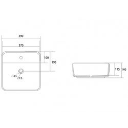 Раковина Abber Rechteck 39 AC2215 Белая