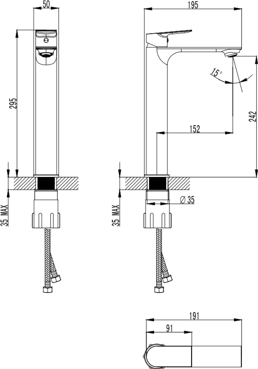 Смеситель для раковины STWORKI Рандерс S19020CR хром