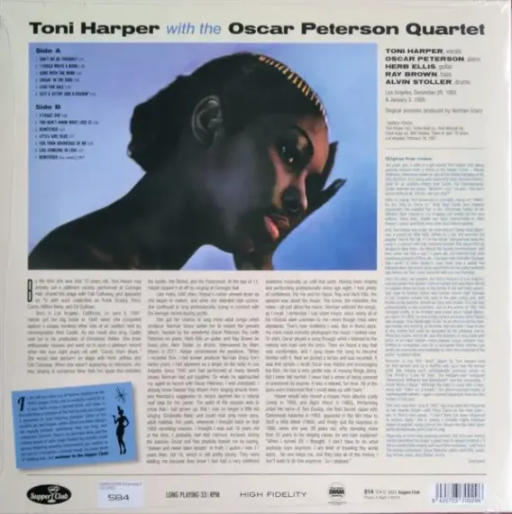 Toni Harper With The Oscar Peterson Quartet – Toni - LP