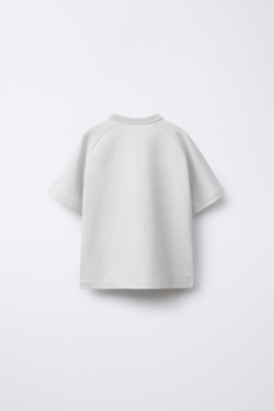 ZARA ФУТБОЛКА С ЛОГОТИПОМ, КАМЕННО-СЕРЫЙ