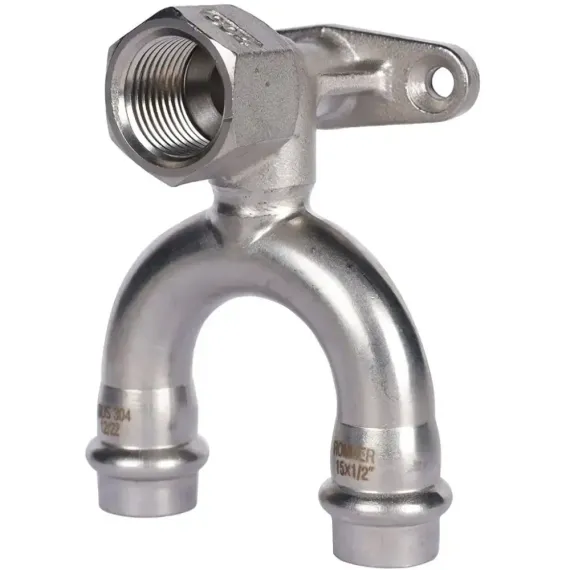 Водорозетка проходная ROMMER ВПр-ВР 15х1/2&quot; нержавеющая сталь 37964