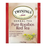 Twinings, чистый травяной чай, чистый красный чай ройбуш, без кофеина, 20 чайных пакетиков, 40 г (1,41 унции)