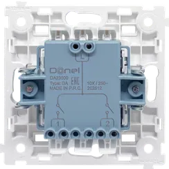 Donel R98 METAL механизм тумблерного выключателя В2 (простого), 10 A 250 В~, серия DA