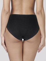 Трусы-слип с завышенной линией талии из хлопковой ткани (Размер: L) (Цвет: черный)