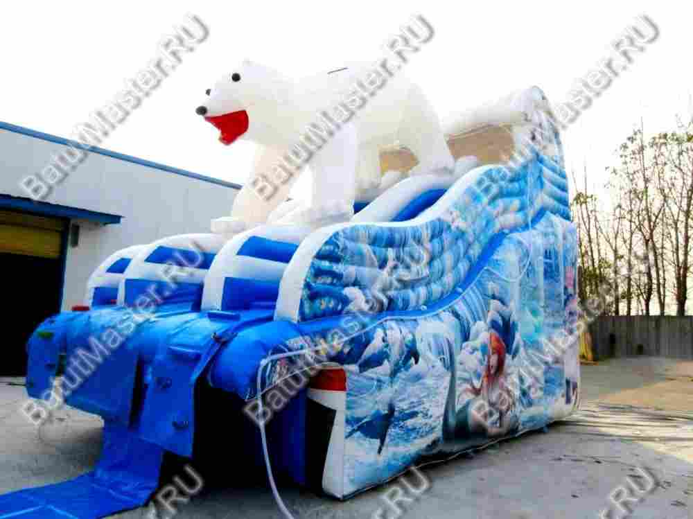 Надувная водная горка для бассейна «Мишка на севере», 8*4*5,5 м