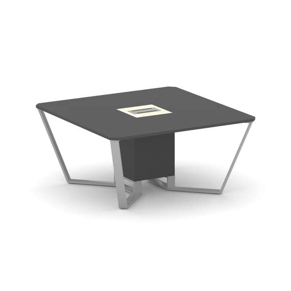 Steel Meet Стол переговорный квадратный KM-PR.B.SP-08 Антрацит/Ваниль Глянец/Металл Серый 1600*1600*