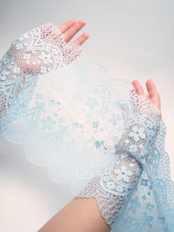 Эластичное кружево светло-голубое ширина 19.5 см