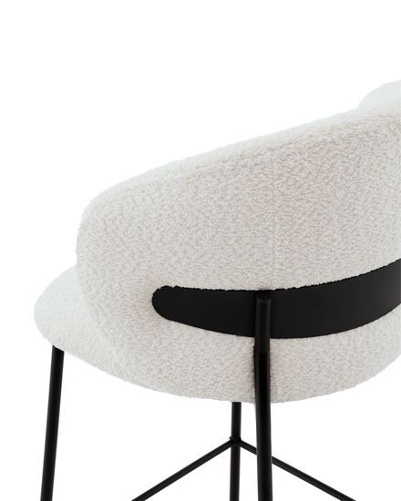 Стул полубарный Snow букле белый