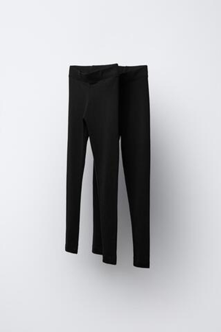 ZARA НАБОР ИЗ ДВУХ БАЗОВЫХ ЛЕГГИНСОВ, ЧЕРНЫЙ