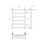 Полотенцесушитель MIXLINE CAPELLA  80х50х50 (1'' НР, 5 перекладин + ПОЛКА, правое подкл) водяной