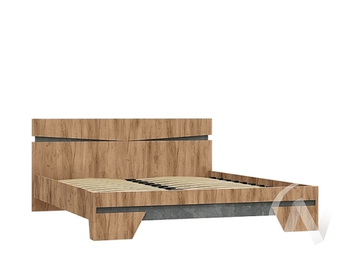 Кровать 1;6м МС Соренто (дуб крафт/бетон темный)