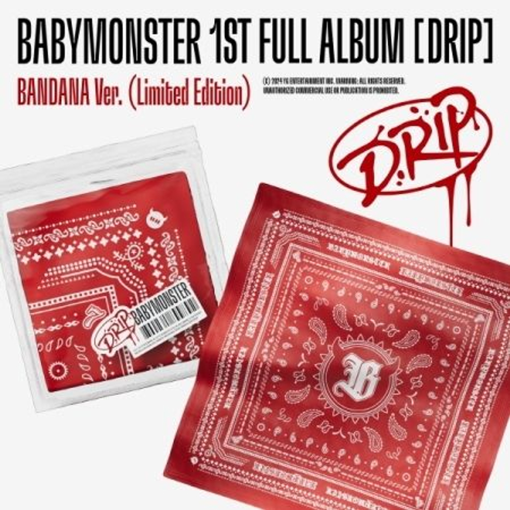 Альбом BABYMONSTER - DRIP 1st FULL Album LIMITED Edition BANDANA Version