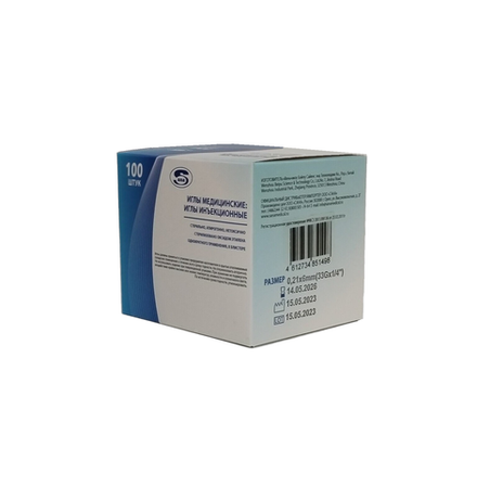 Иглы для мезотерапии 33G (0,21х6мм) Sanamedical-Wenzhou Beipu уп. 100 шт Китай