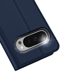 Чехол книжка из PU кожи синего цвета от Dux Ducis для Google Pixel 10 и 10 Pro, серия Skin Pro Series Case