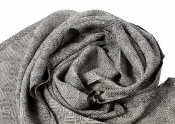 Кашне материал Шерсть 100% "Клетка" цвет серый 180x35 см.