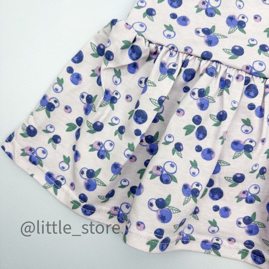 Платье хлопковое, Голубика на светло-фиолетовом