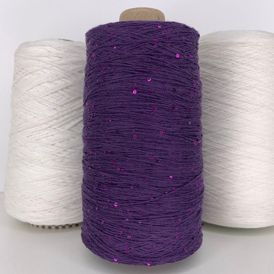 FORTE; 100% хлопок, пайетки 2мм; 640м/100гр; цвет: темно-фиолетовая нить, сиренево-малиновые пайетки; S715 MP