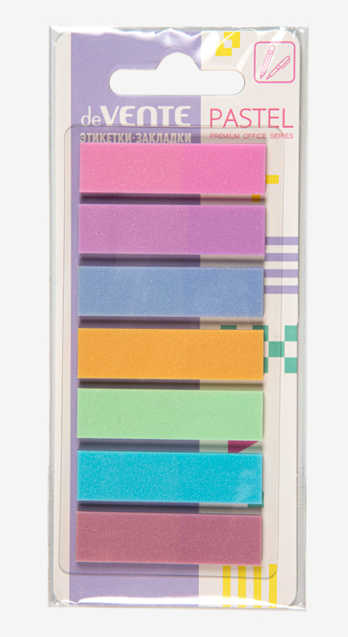 Закладки самоклеющ. 44*12 мм 7*20 л. 7 цвета(ов) ДЕВЕНТЕ Пастель (2011460)