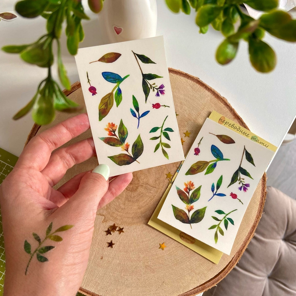 переводные тату «веточки» 🌿