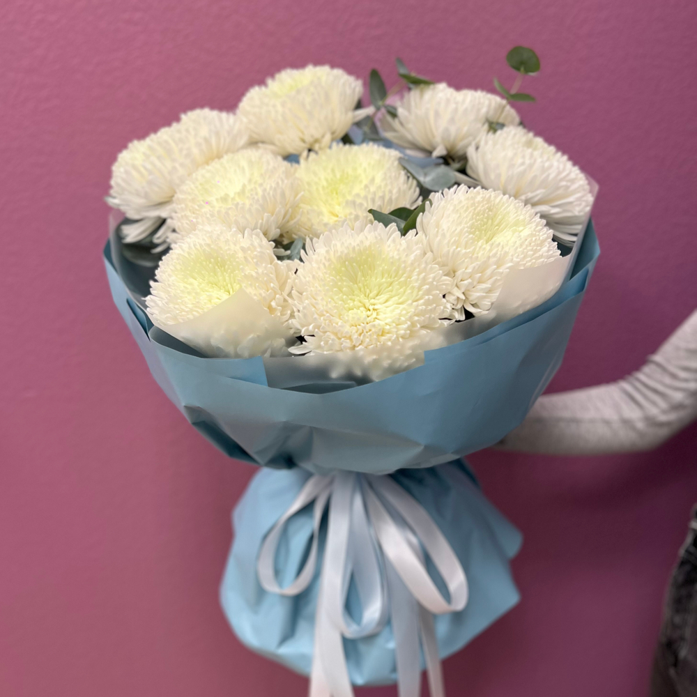 Букет из одноголовых хризантем #8
