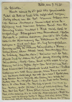 Почтовая карточка - Германия - 1935 год, (Bahnpost). Подписана, прошла почту.