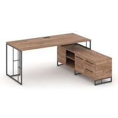 Rift Direct Стол руководителя на опорной тумбой RF.SRT-24 (R) Дуб Табак/Металл Антрацит/Черный Ручки