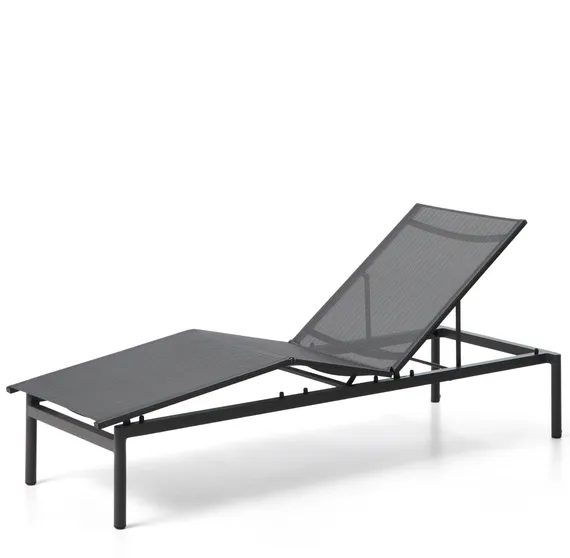 Шезлонг Lesina из алюминия и ткани графитового цвета