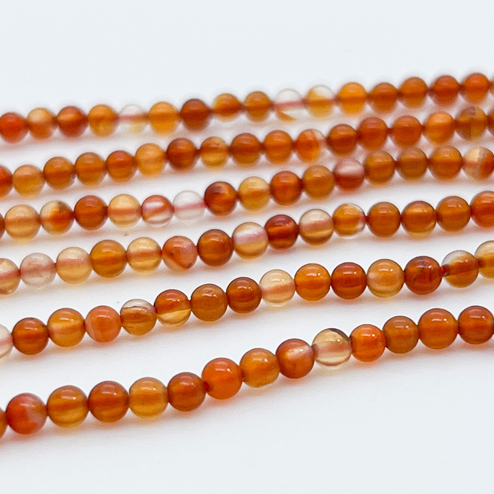 Бусины Сердолик, диаметр около 3-3,2 мм, цена за нить 140 шт (около 39 см)