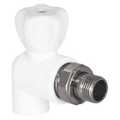 Кран шаровой TEBO бел. PP-R для радиатора 25х3/4 угловой (5/45), арт. 030060214