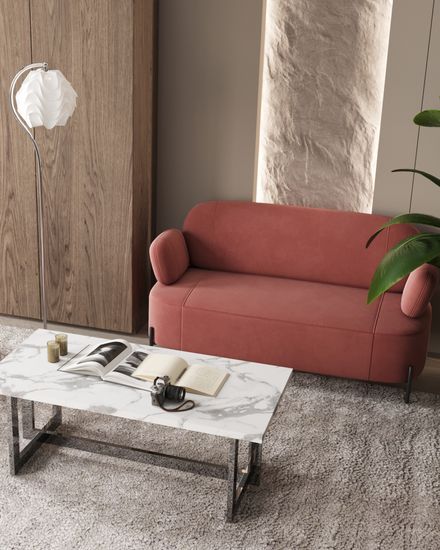 Диван Кэнди велюр пыльно-розовый