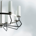 723085 Люстра FLUME 8х40W E14 ЧЕРНЫЙ МАТОВЫЙ/НИКЕЛЬ