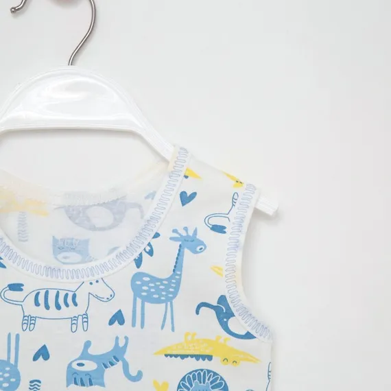 Боди-майка, цвет голубой/африка, рост 74 см