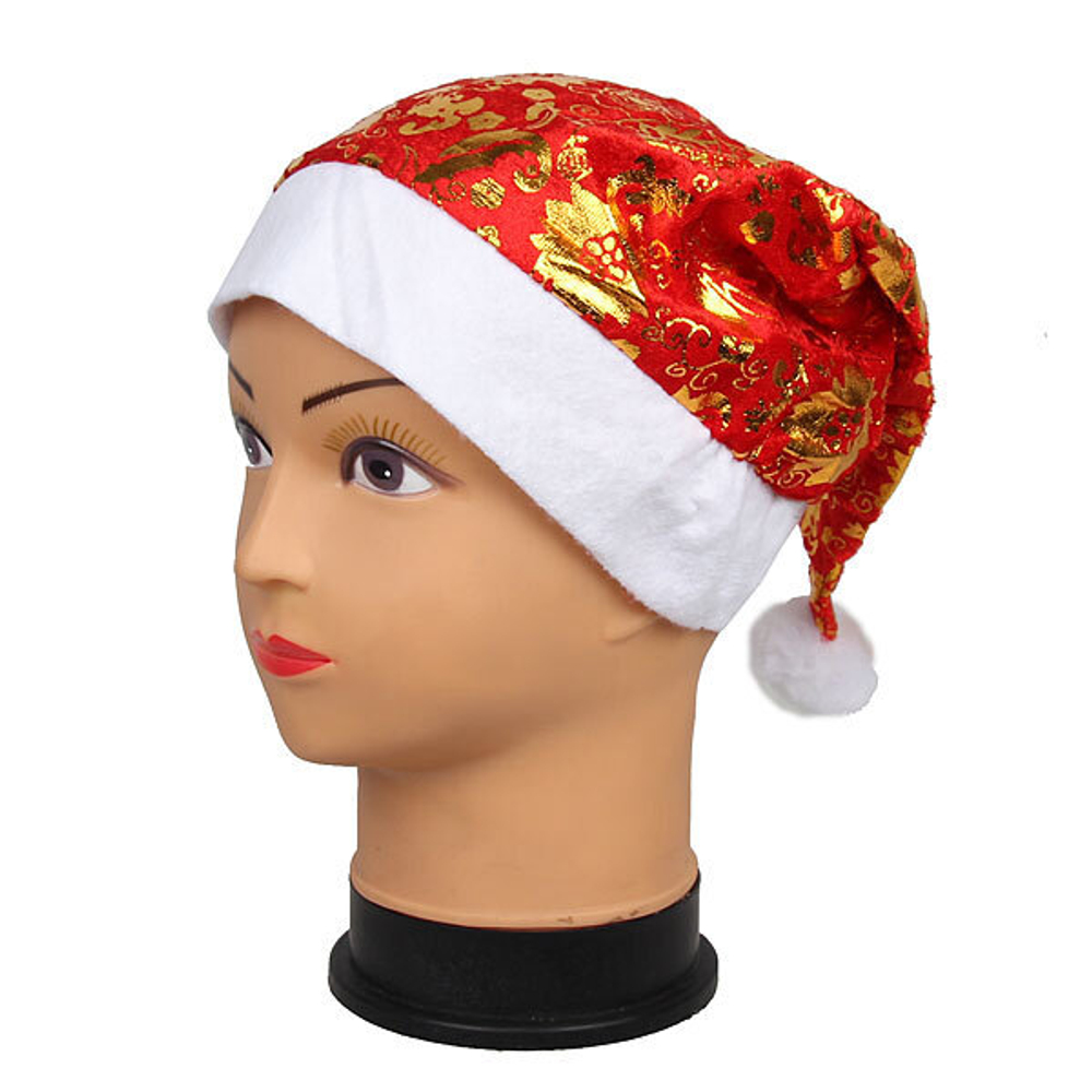 Колпак новогодний красный «Узоры» 28*38см