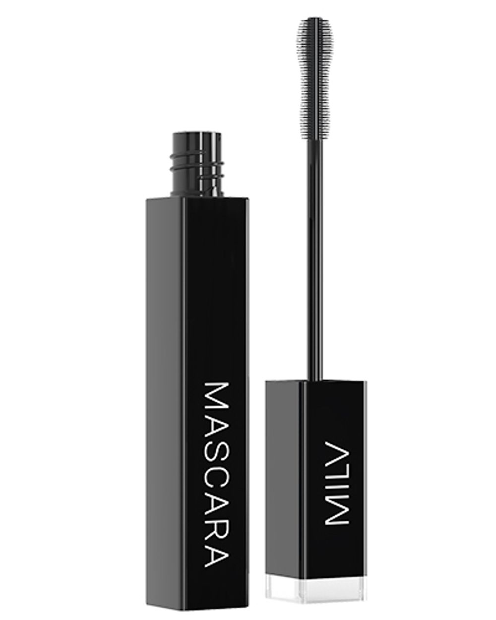 Milv Тушь для ресниц ультрачёрная Тон 01, силиконовая грушевидная кисть, 15 мл
