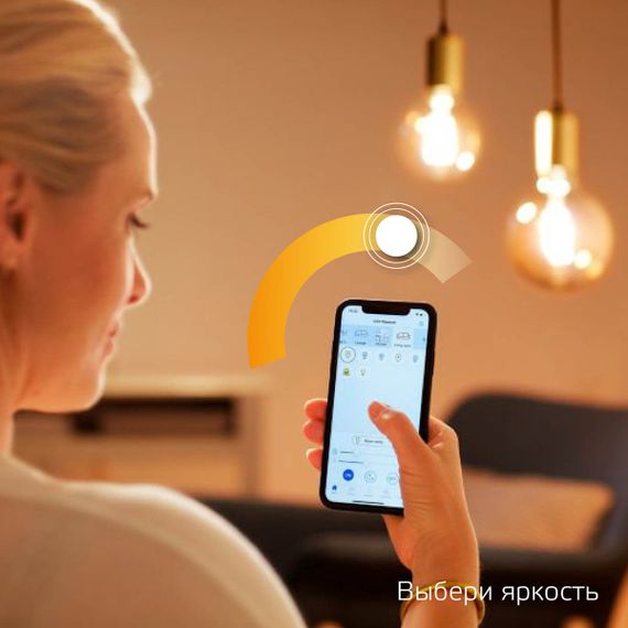 Лампа светодиодная диммируемая филаментная Gauss Smart Home Filament E27 7W 2500K золотистая 1290112