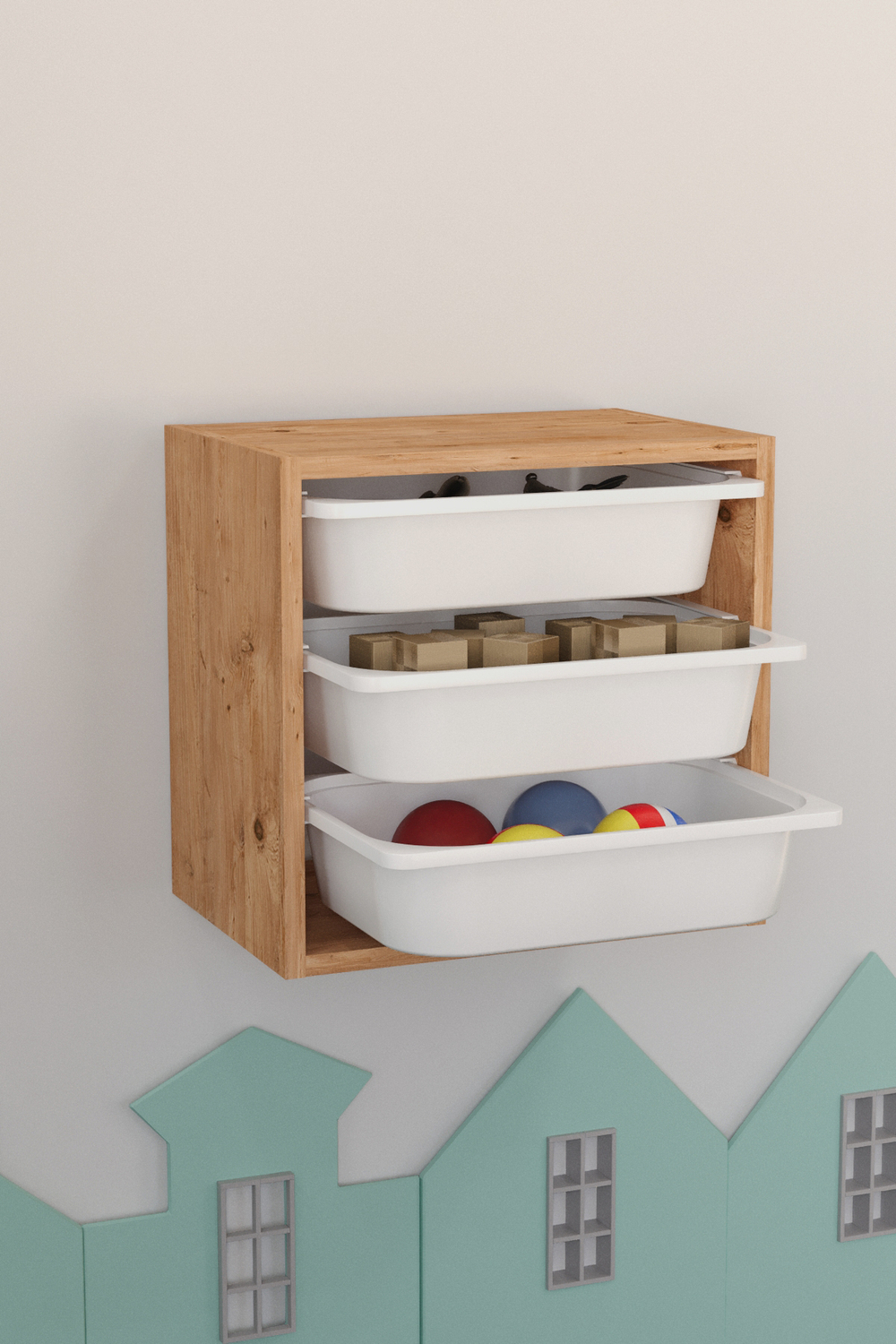 Стеллаж BEYZA подвесной - сосна