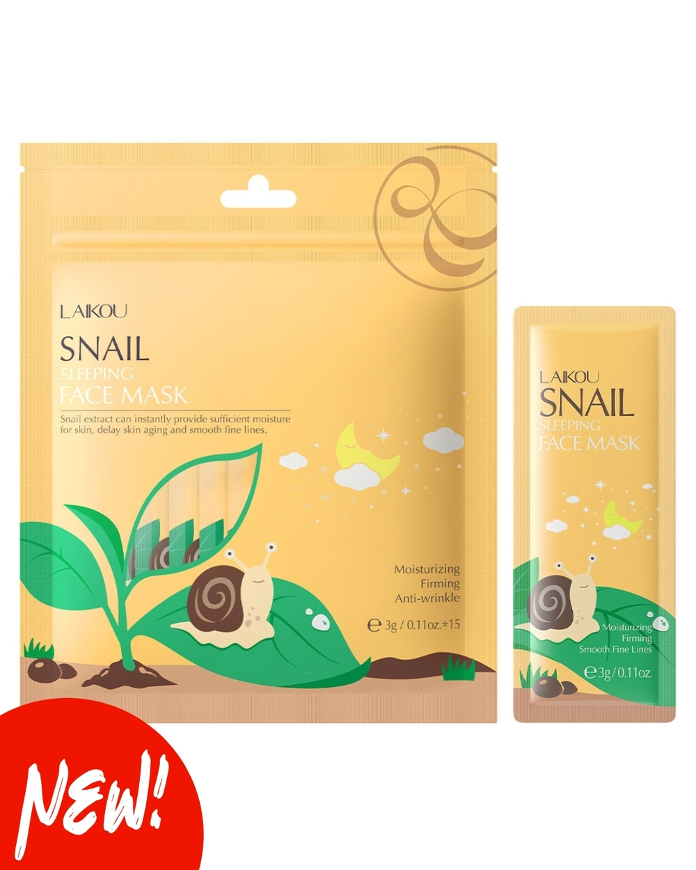 Ночная маска для лица с муцином улитки