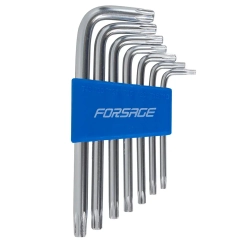 Набор ключей Г-образных TORX 7пр.(Т10,Т15,Т20,Т25,Т27,Т30,Т40)в пластиковом держателе Forsage F-5071
