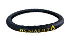 Оплетка на руль 44-46 круглая КОЖА с вышивкой цвет черный Renault
