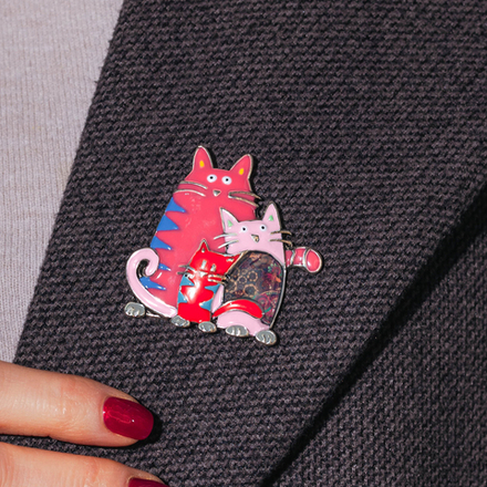 Брошь Shadore Котики XZ2051.7 R/S