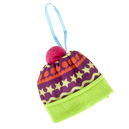 Украшение декоративное (подвесное) "Шапка" 9*7*8см. (полиэстер) (упаковочный пакет с хедером)