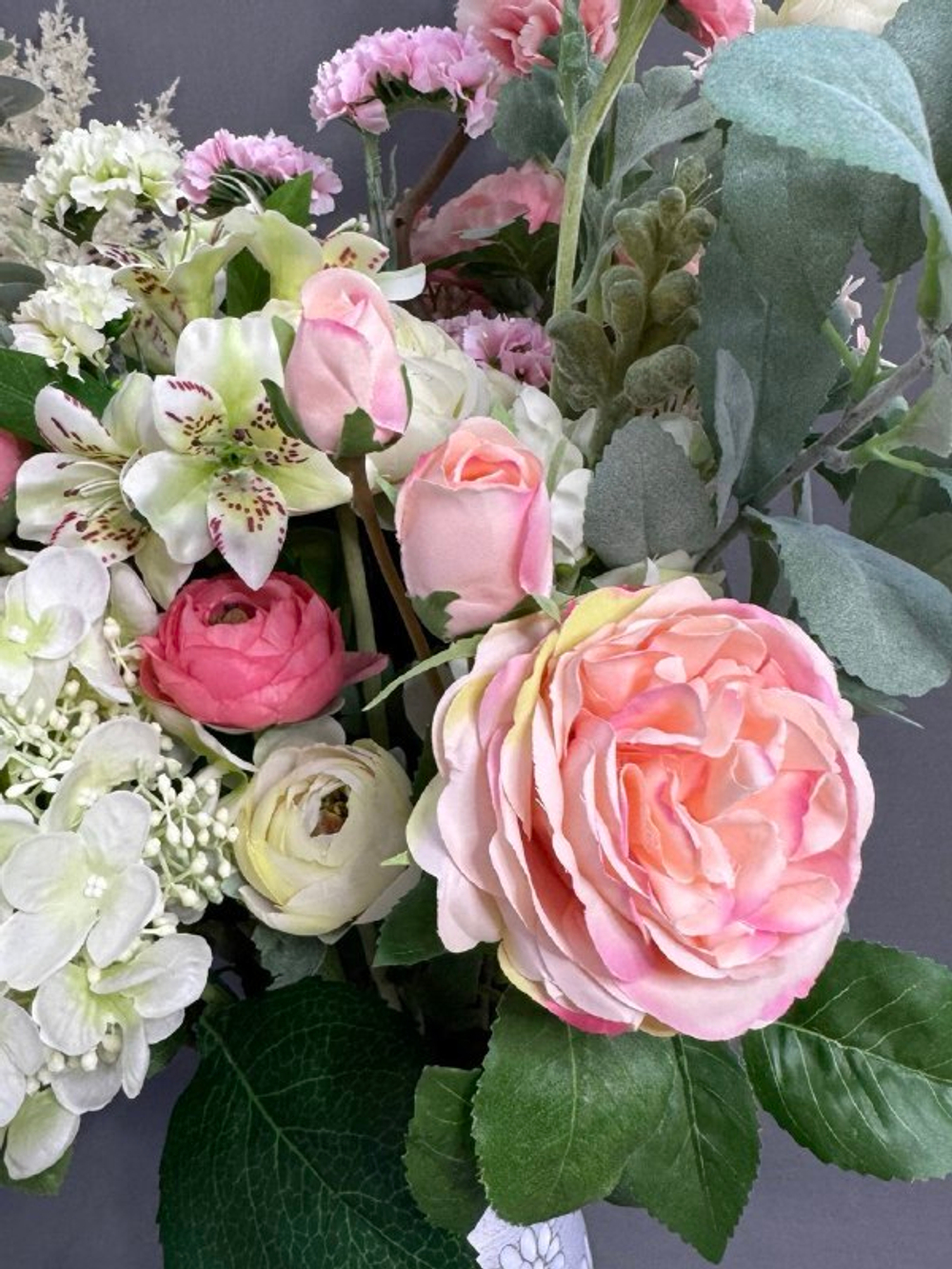 Ваза интерьерная с искусственными цветами (h78 см)