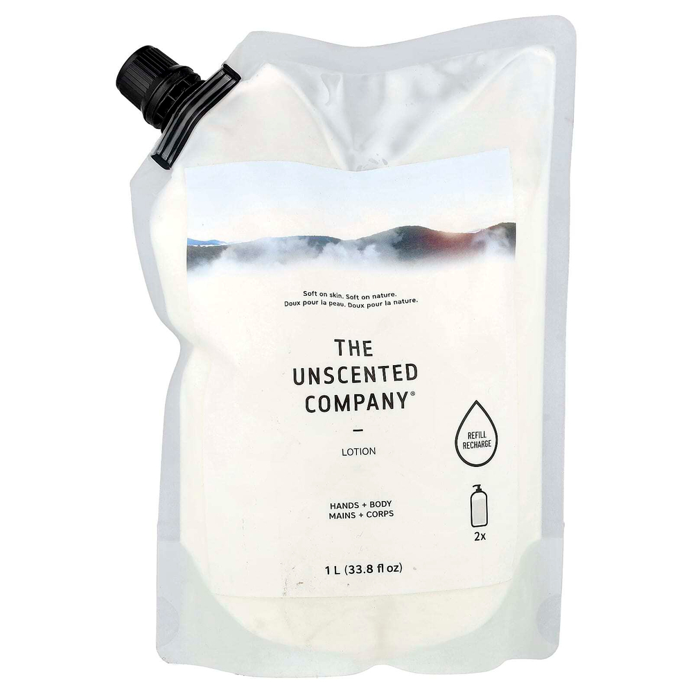 The Unscented Company, Лосьон, для рук и тела, заправка, без отдушек, 1 л (33,8 жидк. Унции)