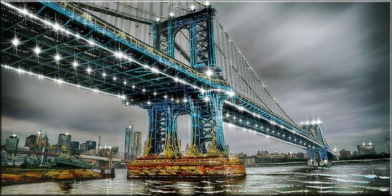 Картина на стекле Манхэттенский мост
