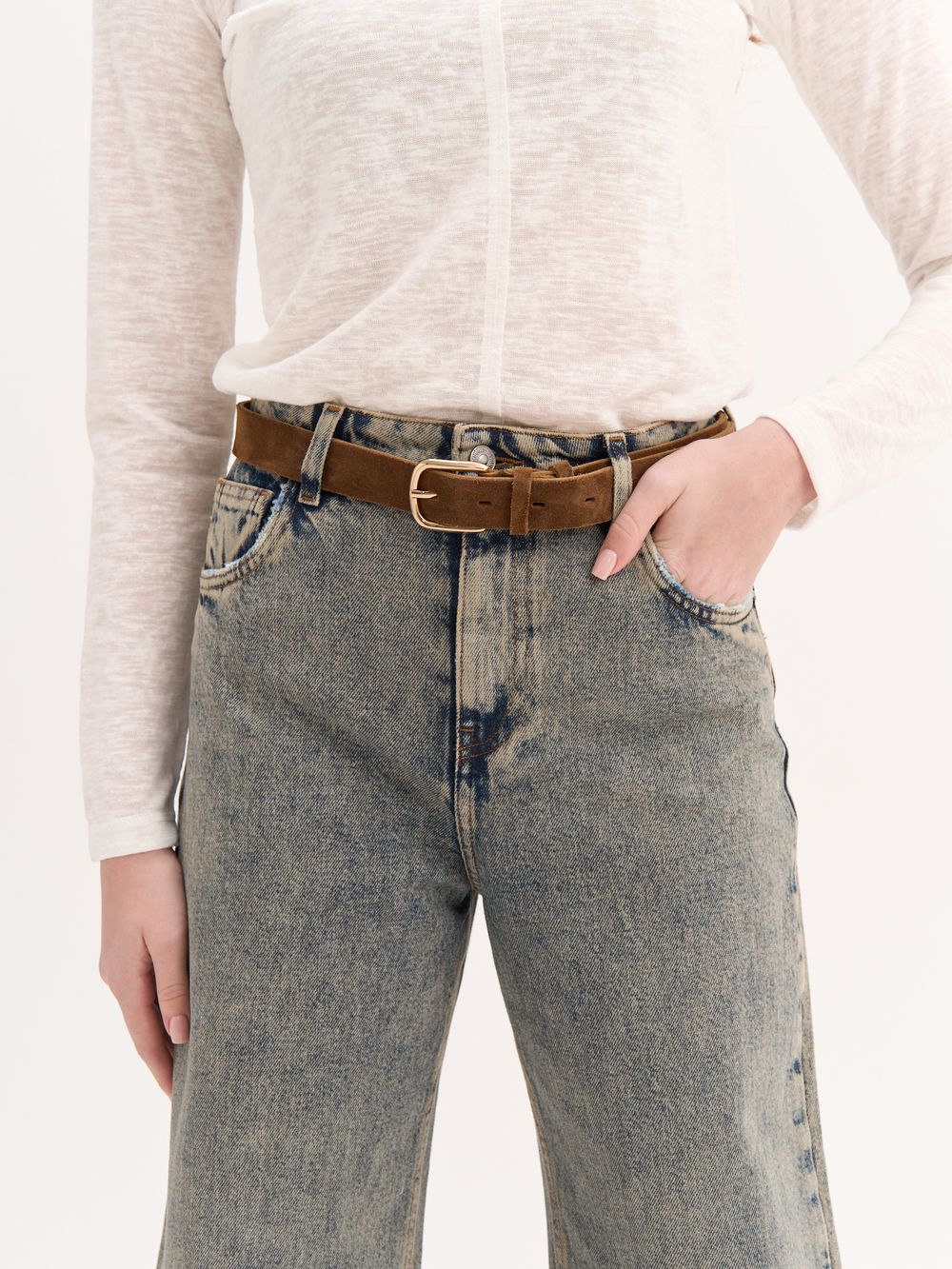 Джинсы Wide  fit "Серо-голубые" женские